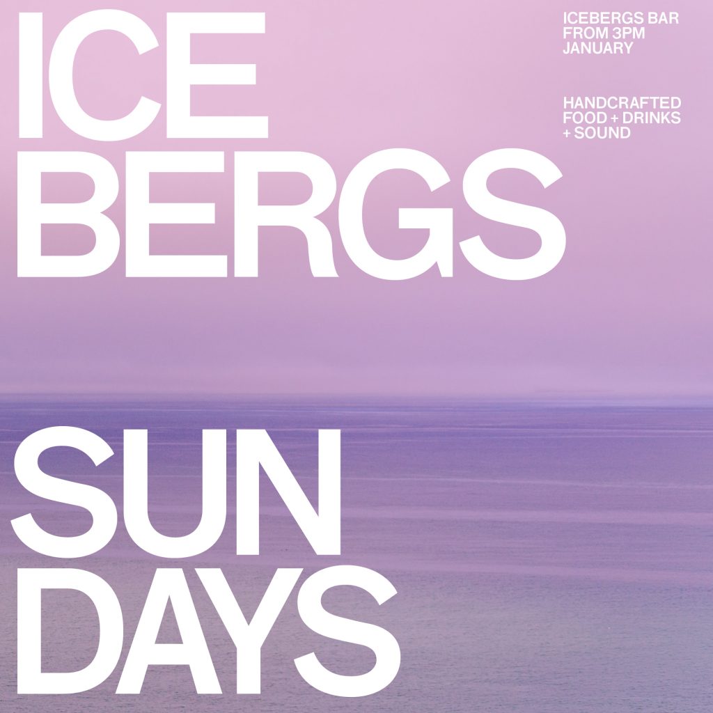Icebergs Sundays summer event tile in pink