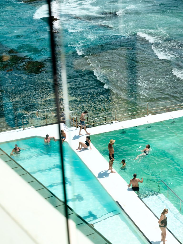 Swimmers in the Bondi Icebergs ocean pool
