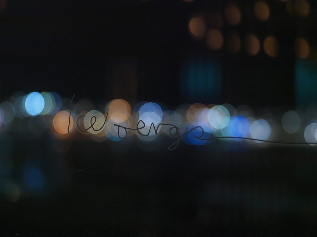 Blurred night lights at an Icebergs event