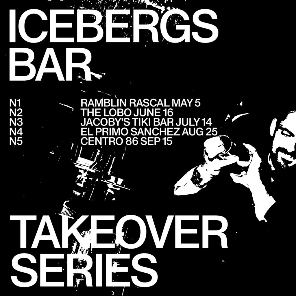 Icebergs Bar Winter Takeover Series tile with the full lineup