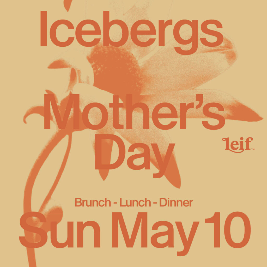 Icebergs Mother's Day event tile, in tan