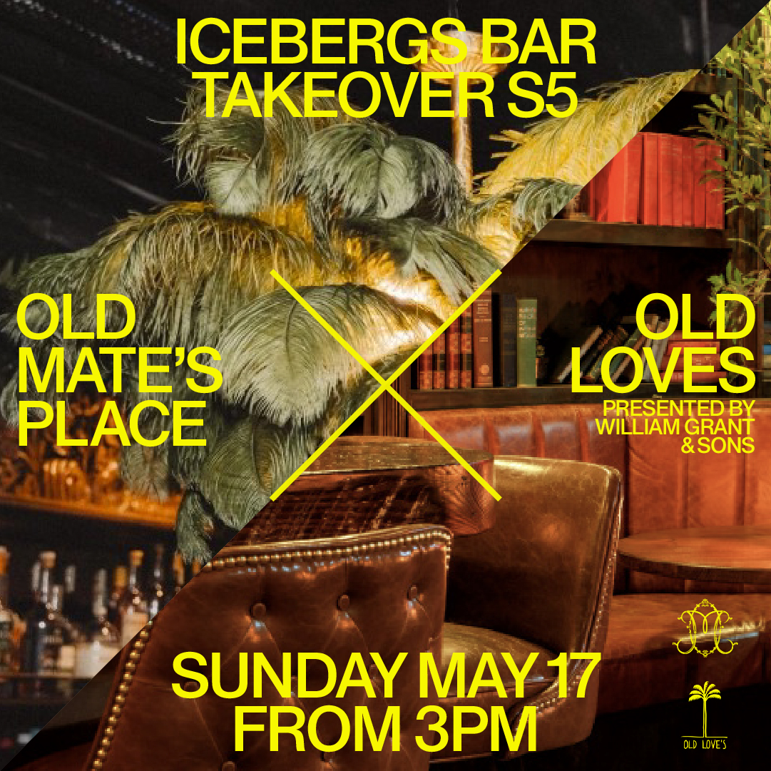 Icebergs Late Night Jazz event tile in black and gold