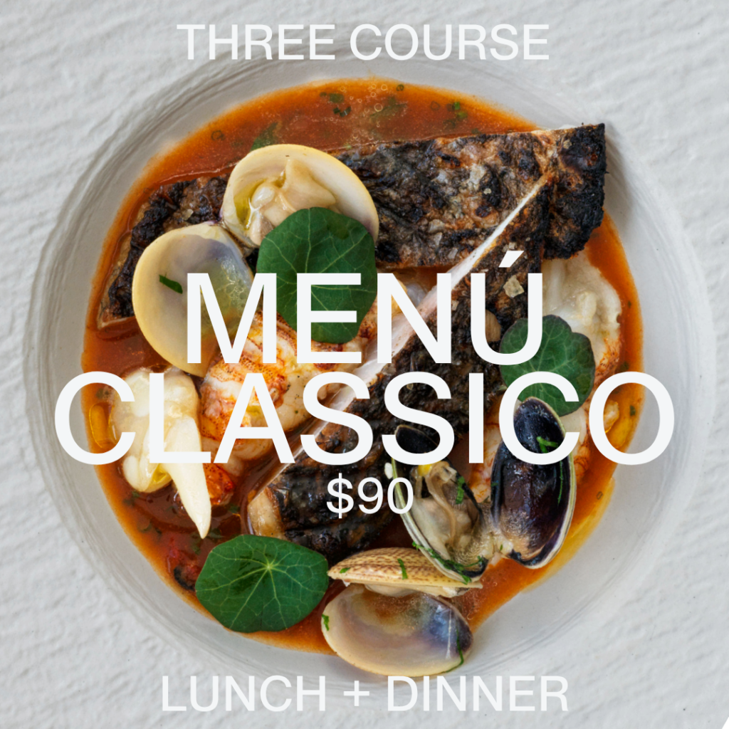 Menu Classico three-course event tile with a braised dish