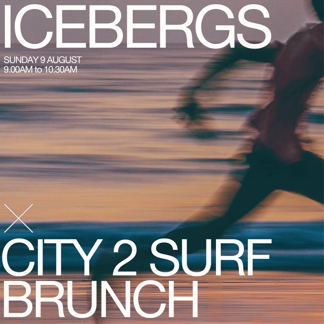 Icebergs City2Surf Brunch event tile with a runner